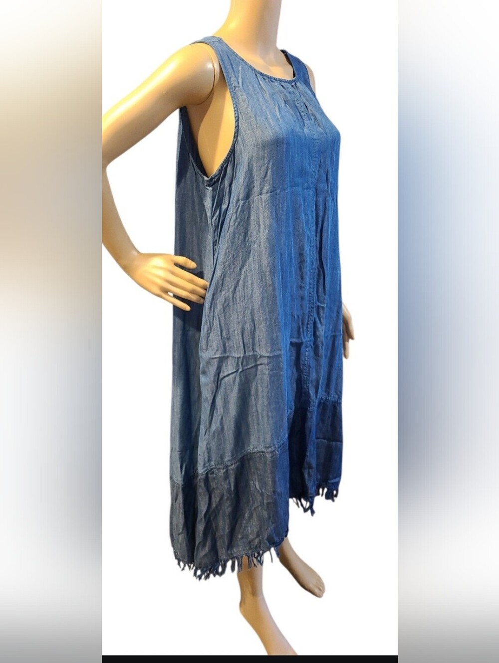 Crown & Ivy Denim Fringe DRESS - Picture 2 of 5